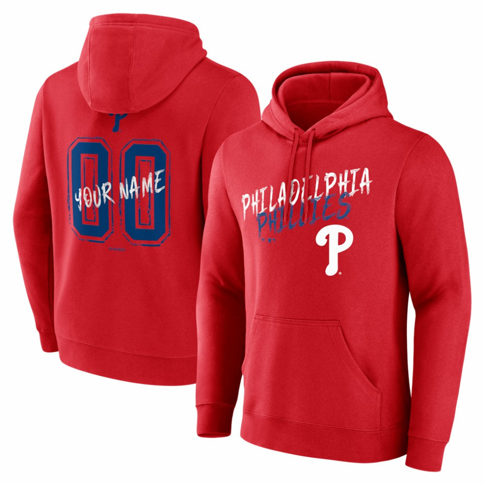 Philadelphia Phillies  Hustle Personalized Name & Number Hoodie - Red