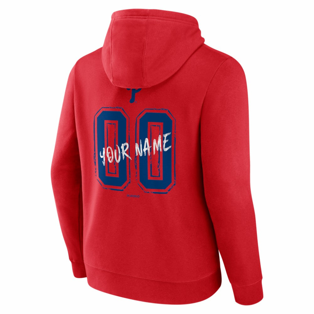 Philadelphia Phillies  Hustle Personalized Name & Number Hoodie - Red