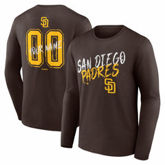 San Diego Padres  Hustle Personalized Name & Number Long Sleeve T-Shirt - Brown