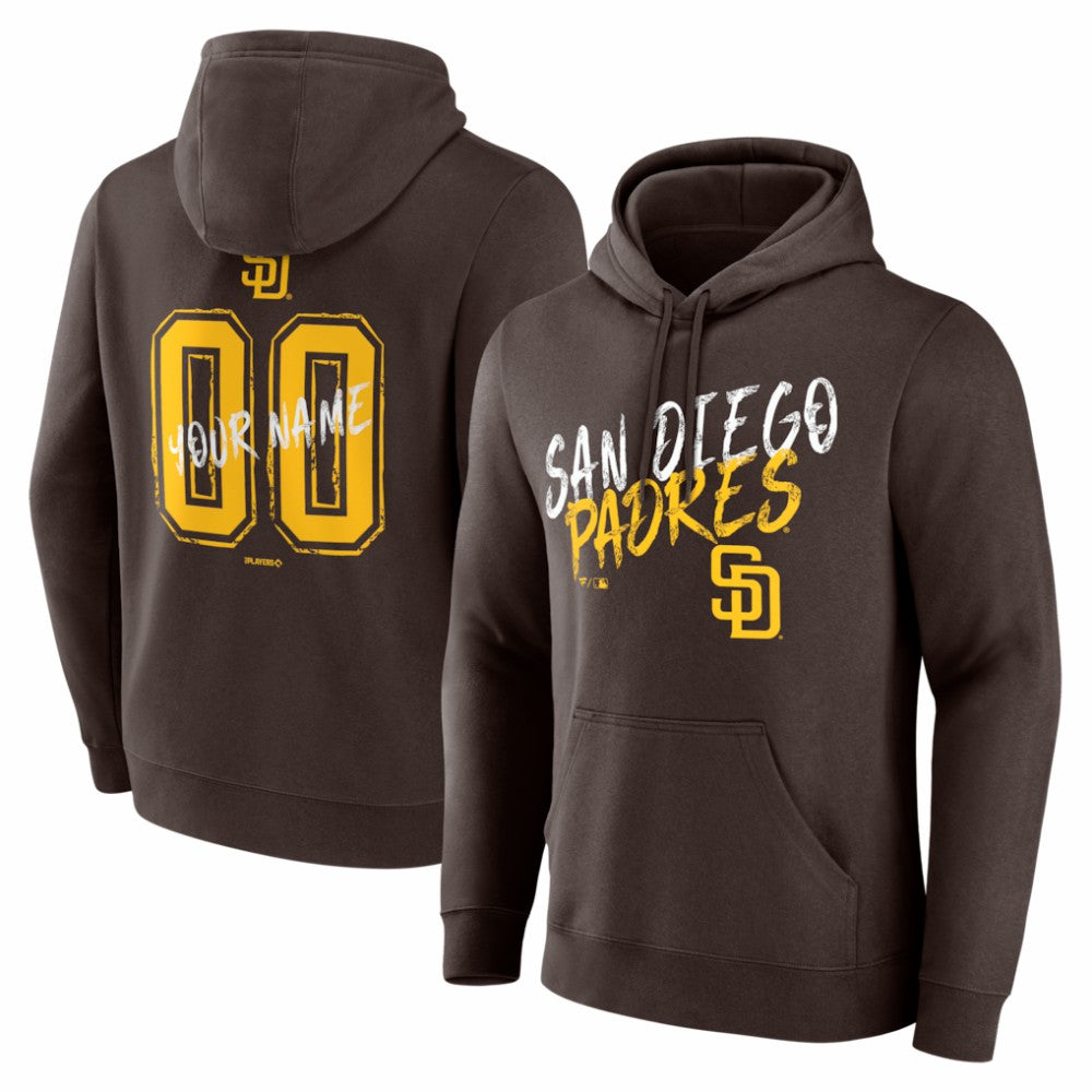 San Diego Padres  Hustle Personalized Name & Number Hoodie - Brown