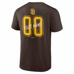 San Diego Padres  Hustle Personalized Name & Number T-Shirt - Brown