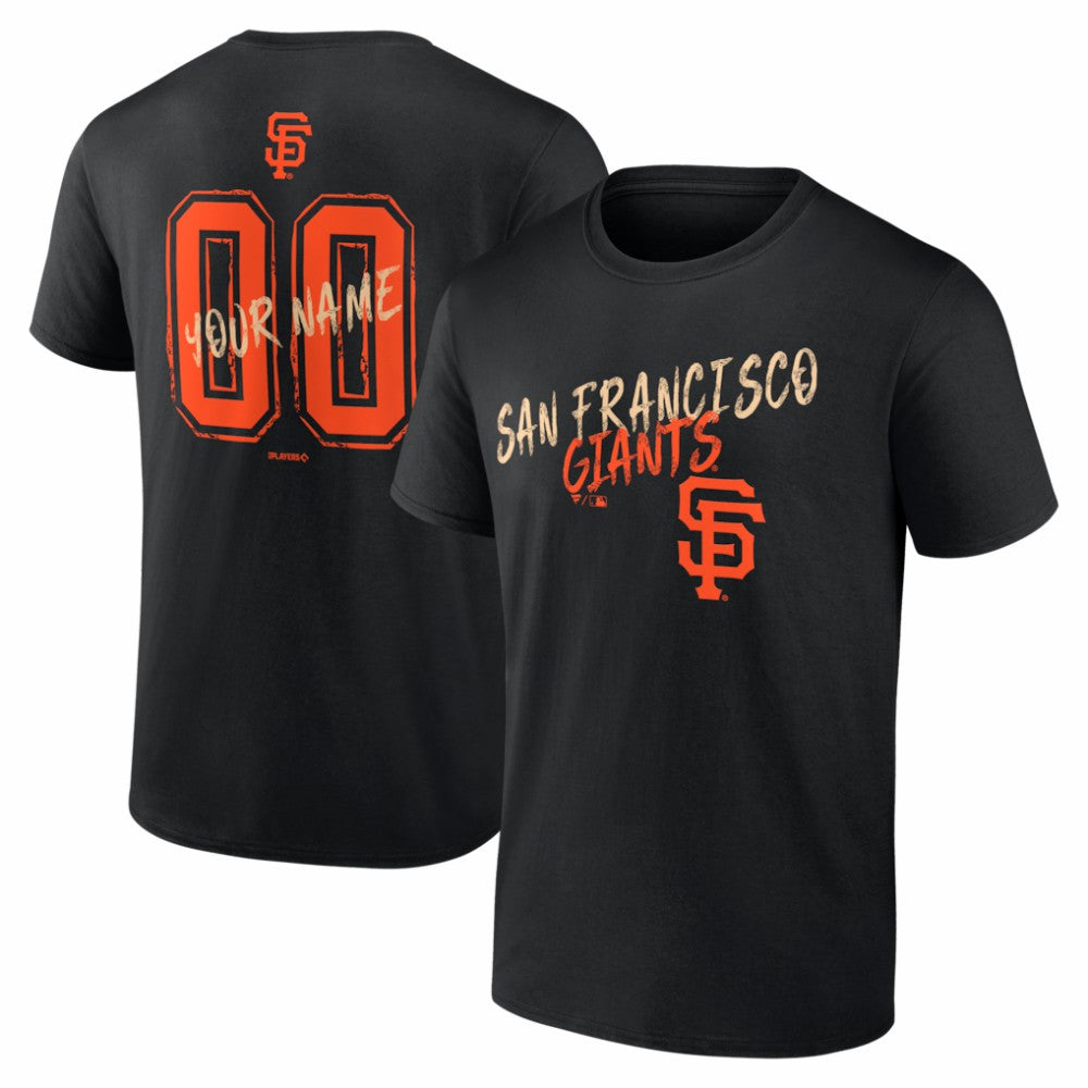 San Francisco Giants  Hustle Personalized Name & Number T-Shirt - Black