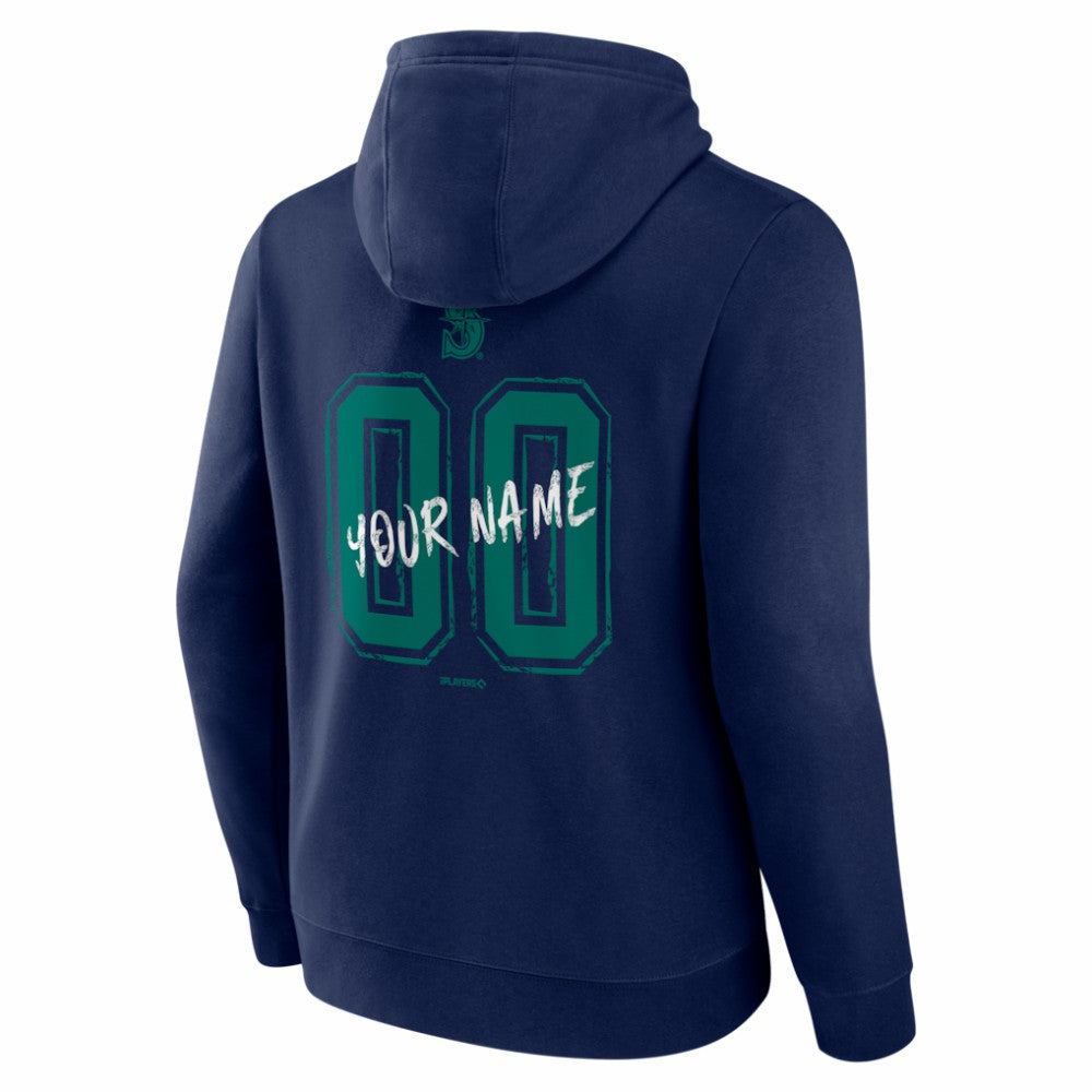 Seattle Mariners  Hustle Personalized Name & Number Hoodie - Navy