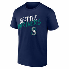 Seattle Mariners  Hustle Personalized Name & Number T-Shirt - Navy