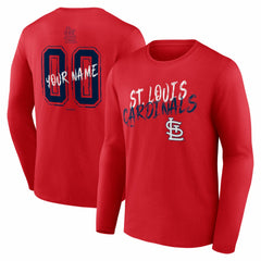 St. Louis Cardinals  Hustle Personalized Name & Number Long Sleeve T-Shirt - Red