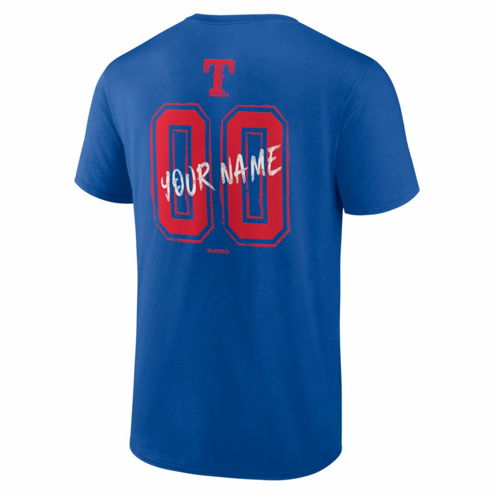 Texas Rangers  Hustle Personalized Name & Number T-Shirt - Royal