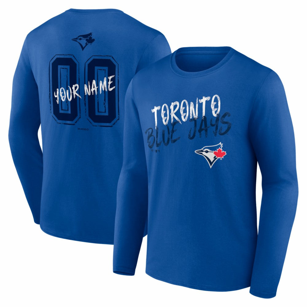 Toronto Blue Jays  Hustle Personalized Name & Number Long Sleeve T-Shirt - Royal