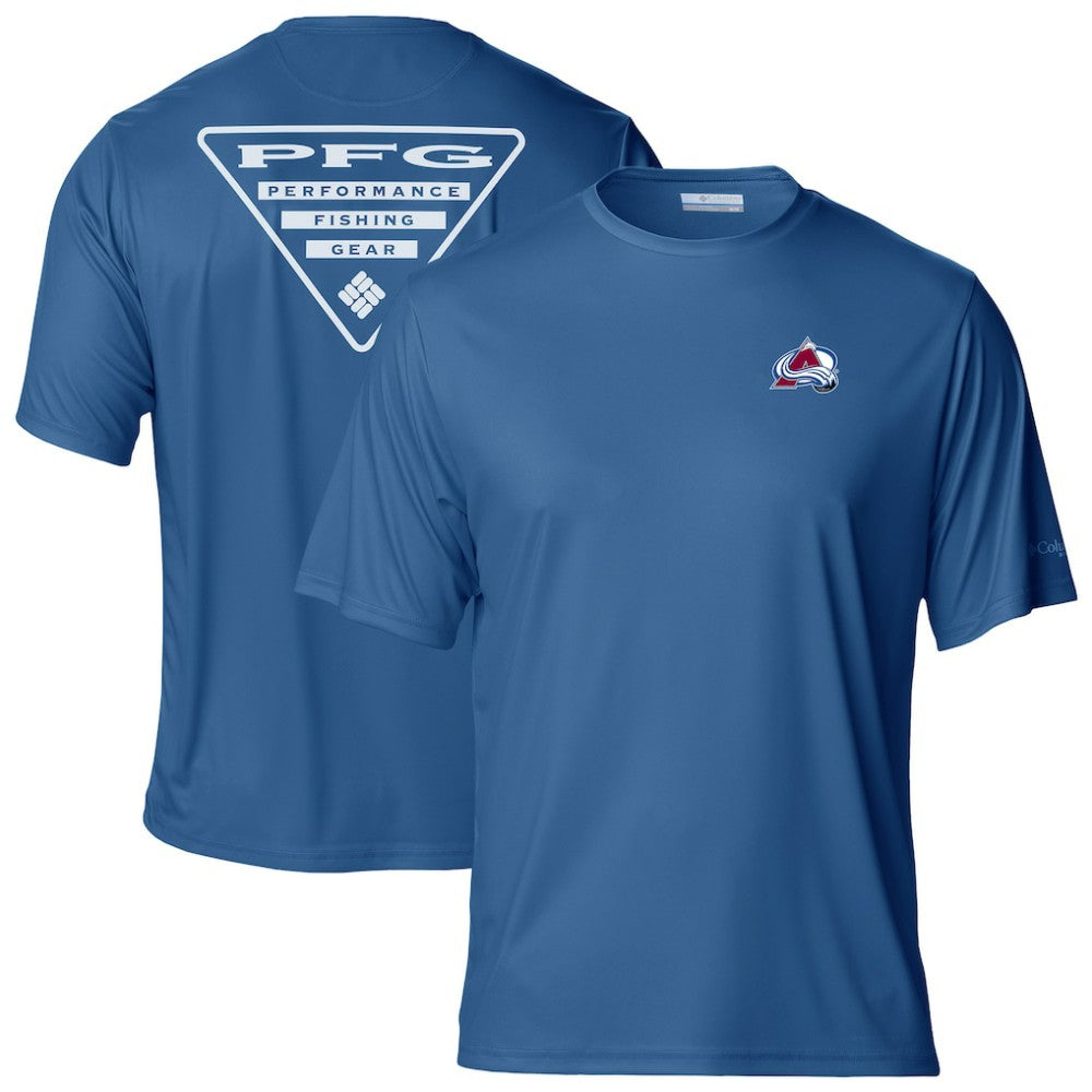 Colorado Avalanche Columbia PFG Terminal Tackle Omni-Shade T-Shirt Blue