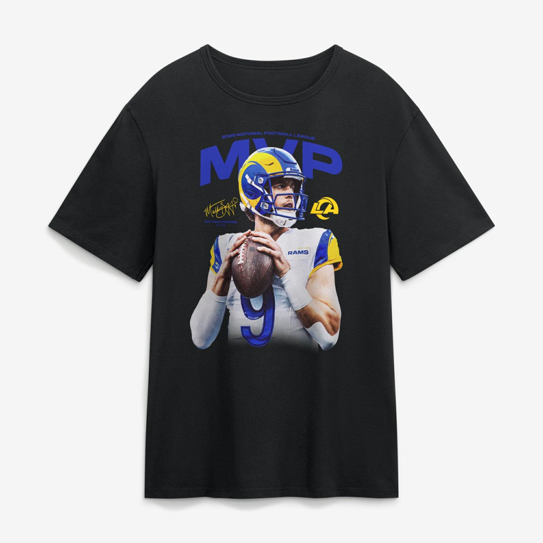 Matthew Stafford Los Angeles Rams 2025 NFL MVP T-Shirt - Black for sale