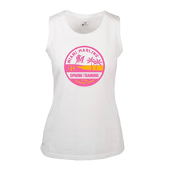Miami Marlins Levelwear Women's Macy Spring Training Badge Bold Tank Top - White