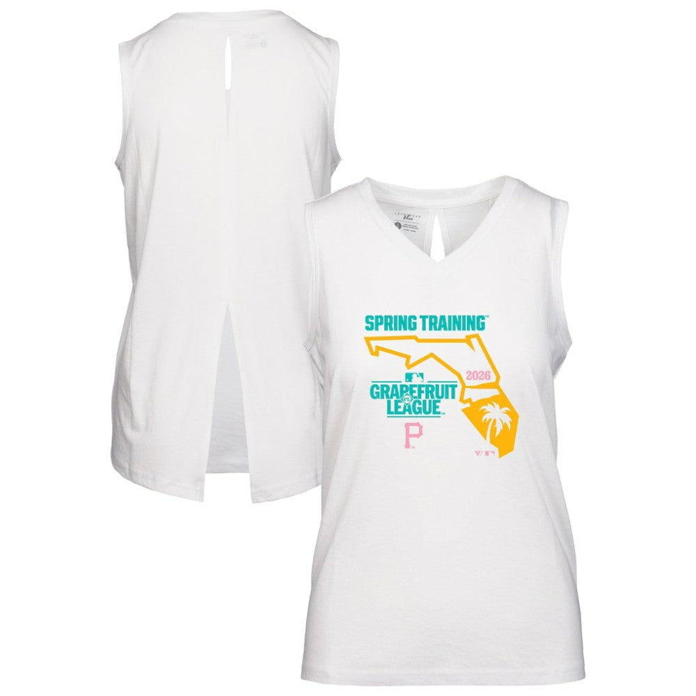 Pittsburgh Pirates Levelwear Women's 2026 Spring Training Paisley Ball Bold Tank - White