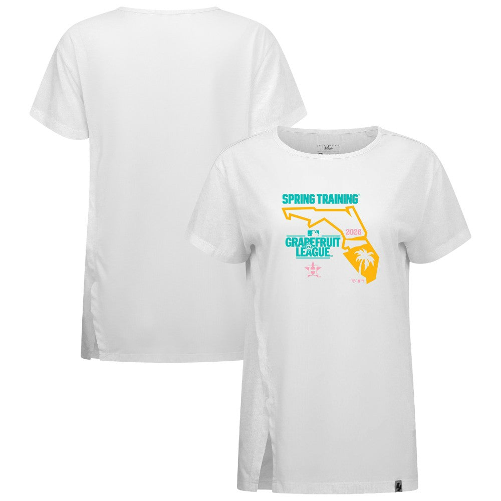 Houston Astros Levelwear Women's 2026 Spring Training Influx Ball Bold T-Shirt - White
