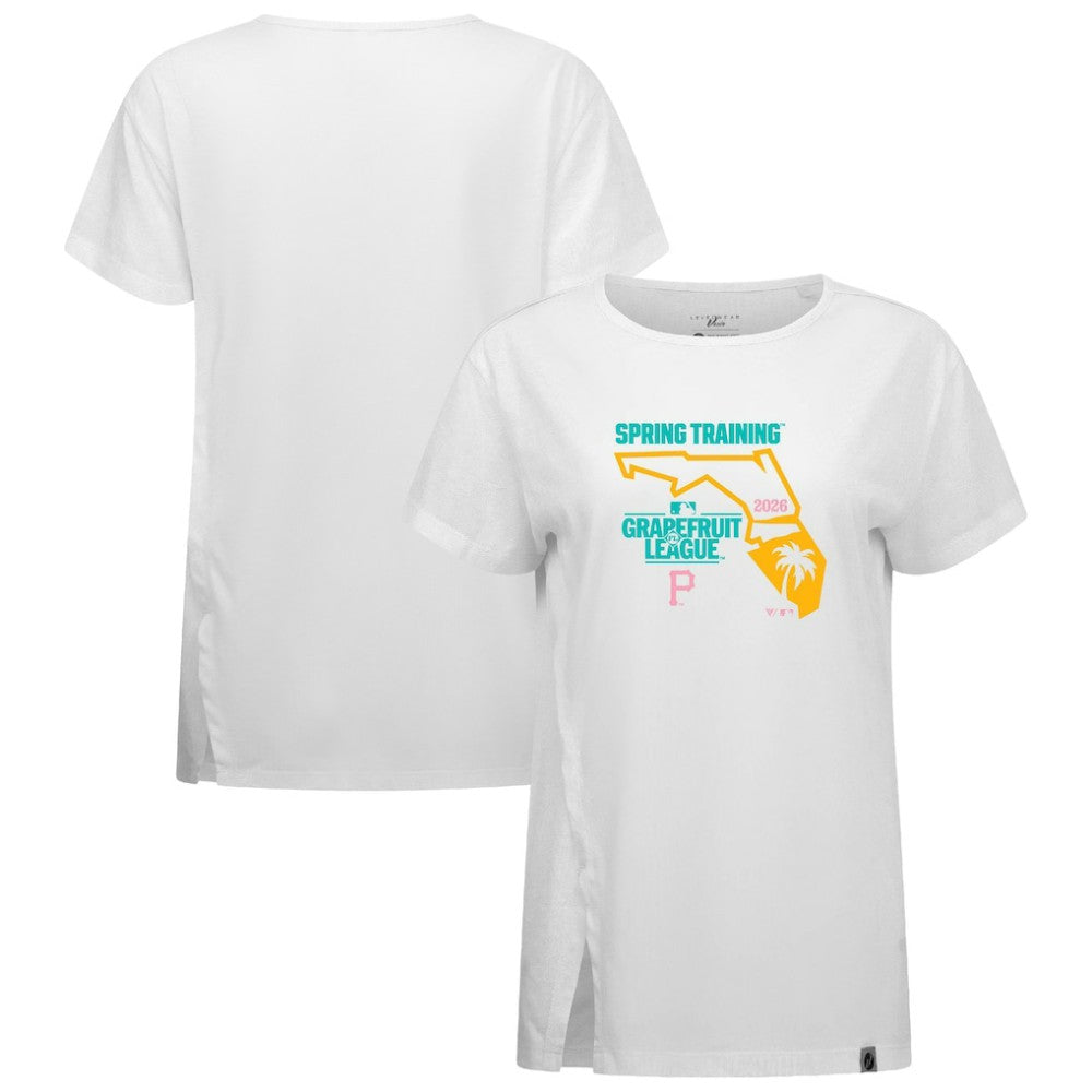 Pittsburgh Pirates Levelwear Women's 2026 Spring Training Influx Ball Bold T-Shirt - White
