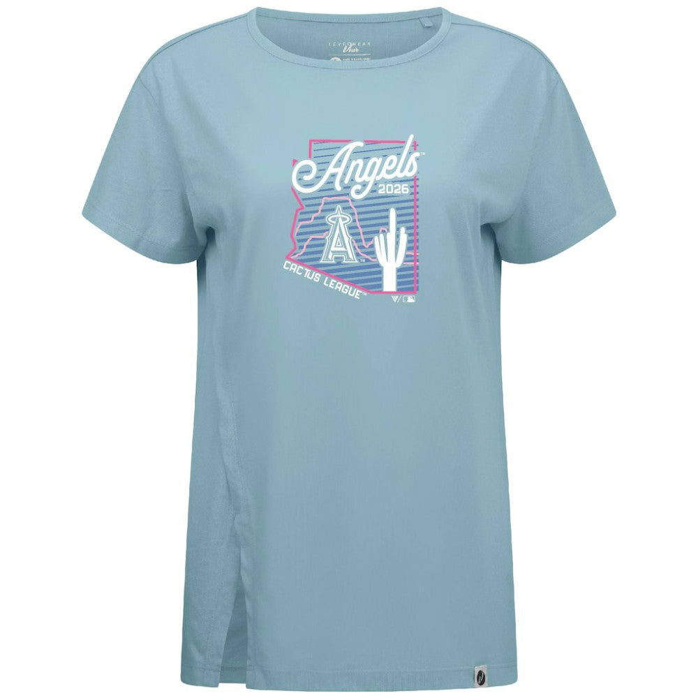 Los Angeles Angels Levelwear Women's Influx Spring Training Sunrise Bold T-Shirt - Blue