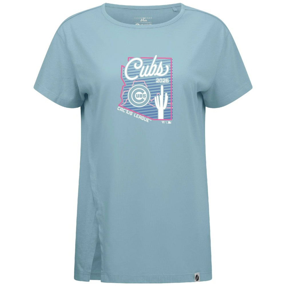 Chicago Cubs Levelwear Women's Influx Spring Training Sunrise Bold T-Shirt - Blue