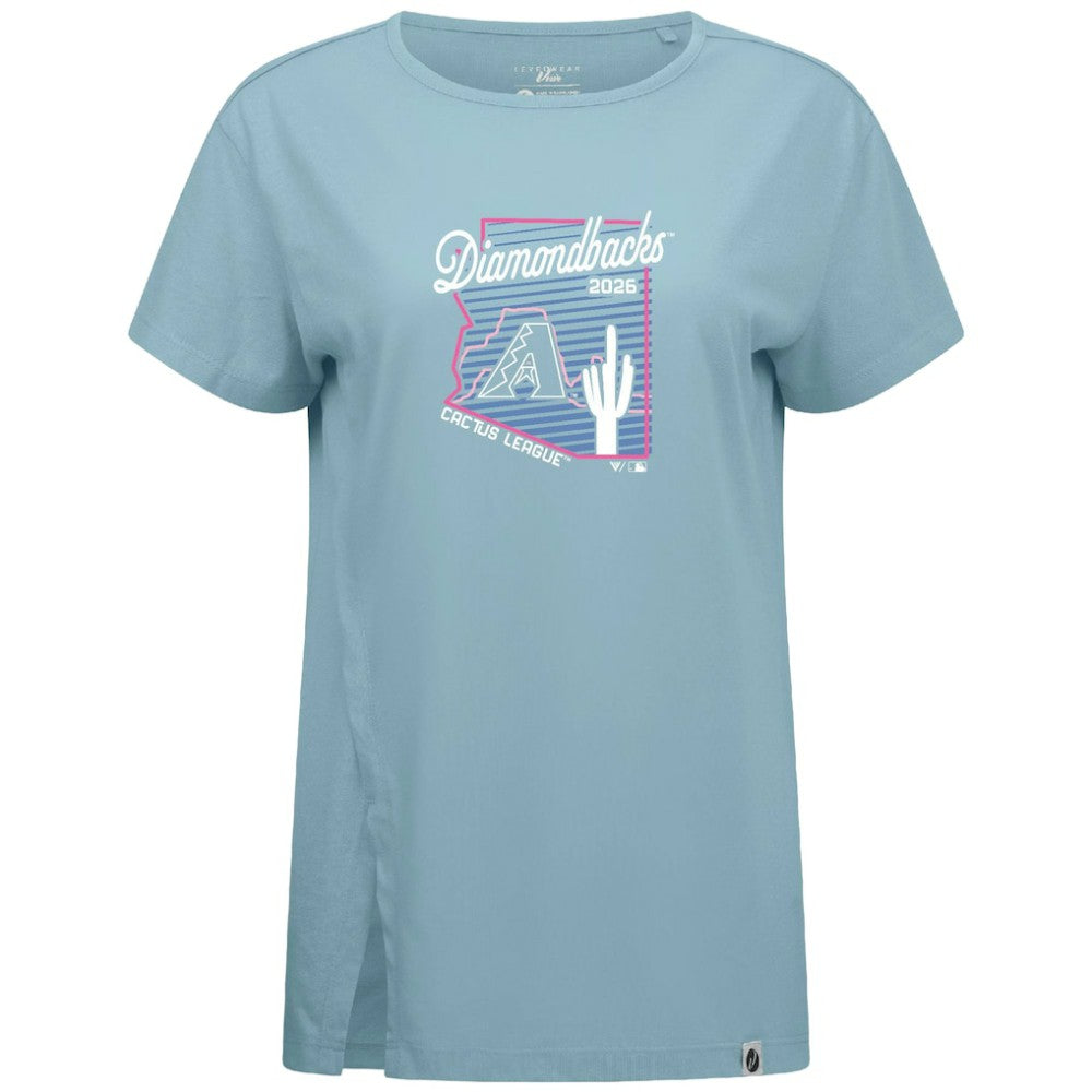 Arizona Diamondbacks Levelwear Women's Influx Spring Training Sunrise Bold T-Shirt - Blue