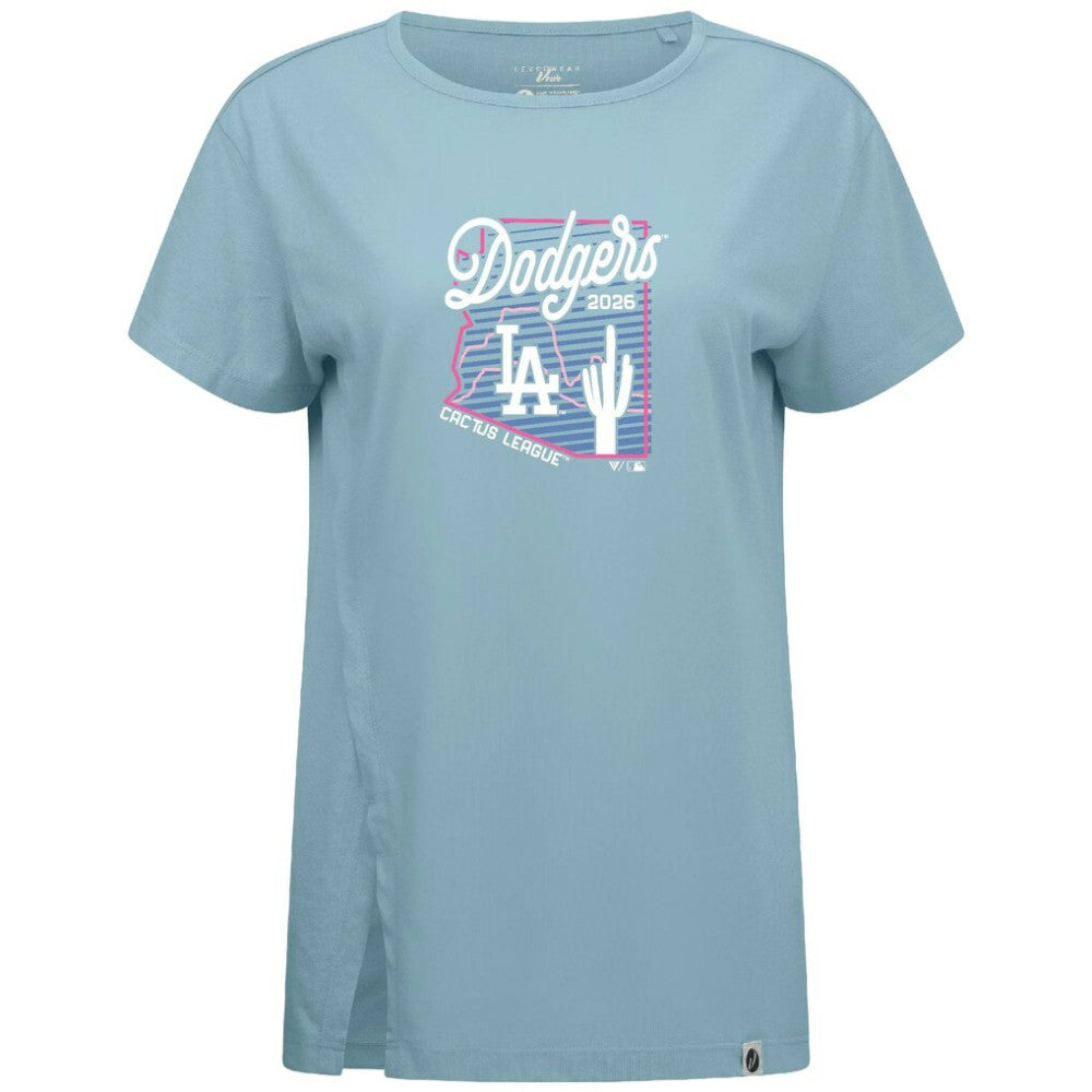 Los Angeles Dodgers Levelwear Women's Influx Spring Training Sunrise Bold T-Shirt - Blue