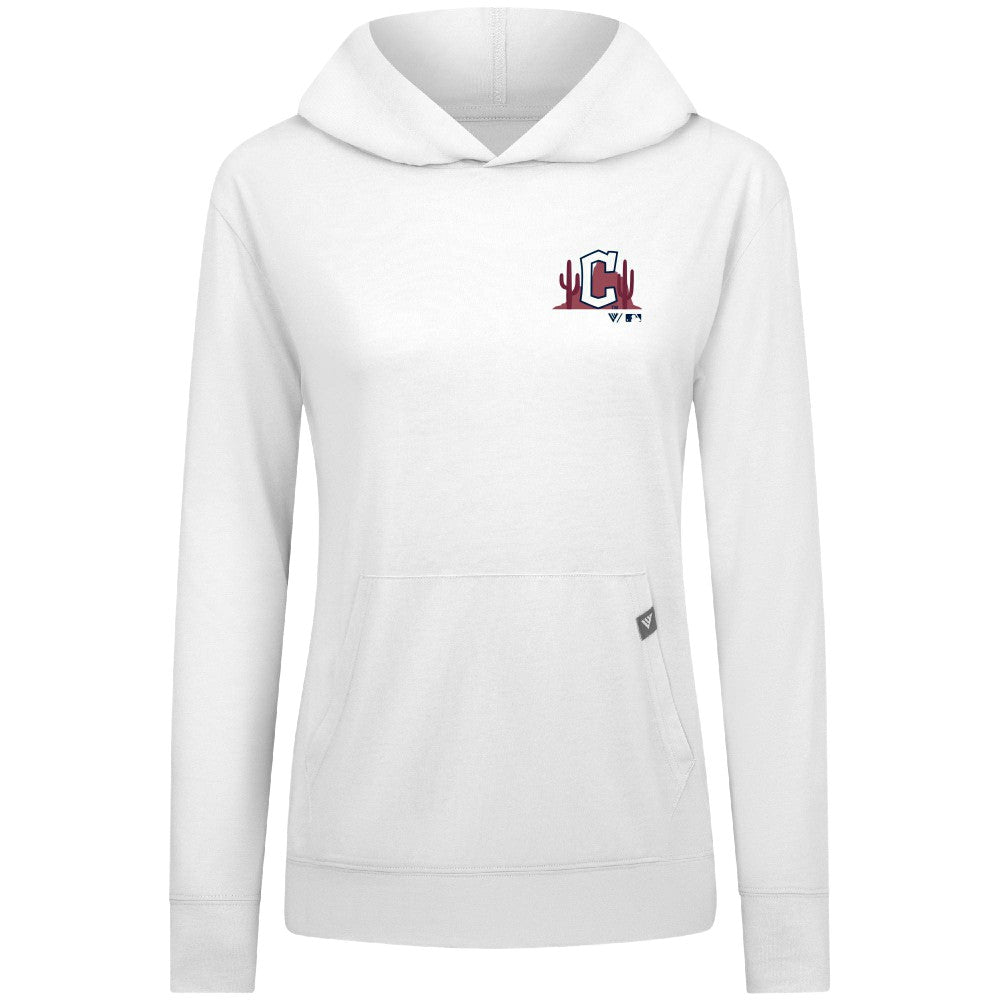 Cleveland Guardians Levelwear Women's Relay Spring Break Panoramic Bold Hoodie - White