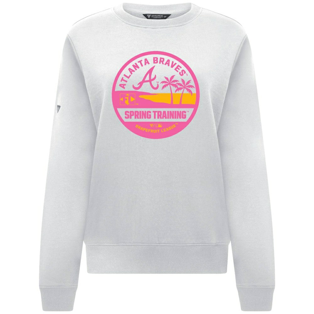 Atlanta Braves Levelwear Women's Yvette Spring Training Badge Bold Sweatshirt - White