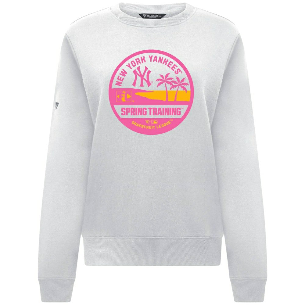 New York Yankees Levelwear Women's Yvette Spring Training Badge Bold Sweatshirt - White