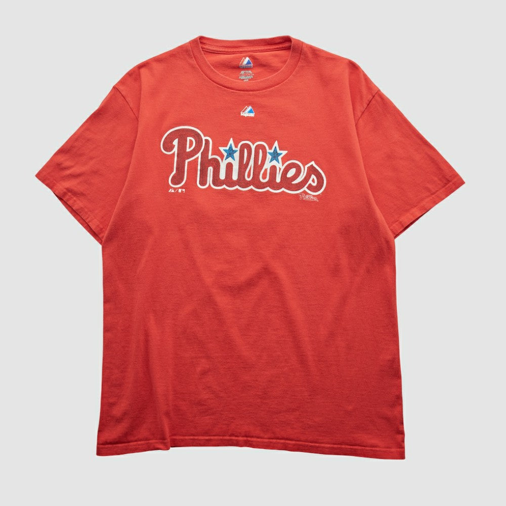 Philadelphia Phillies Majestic 2000s T-shirt - Red Vintage