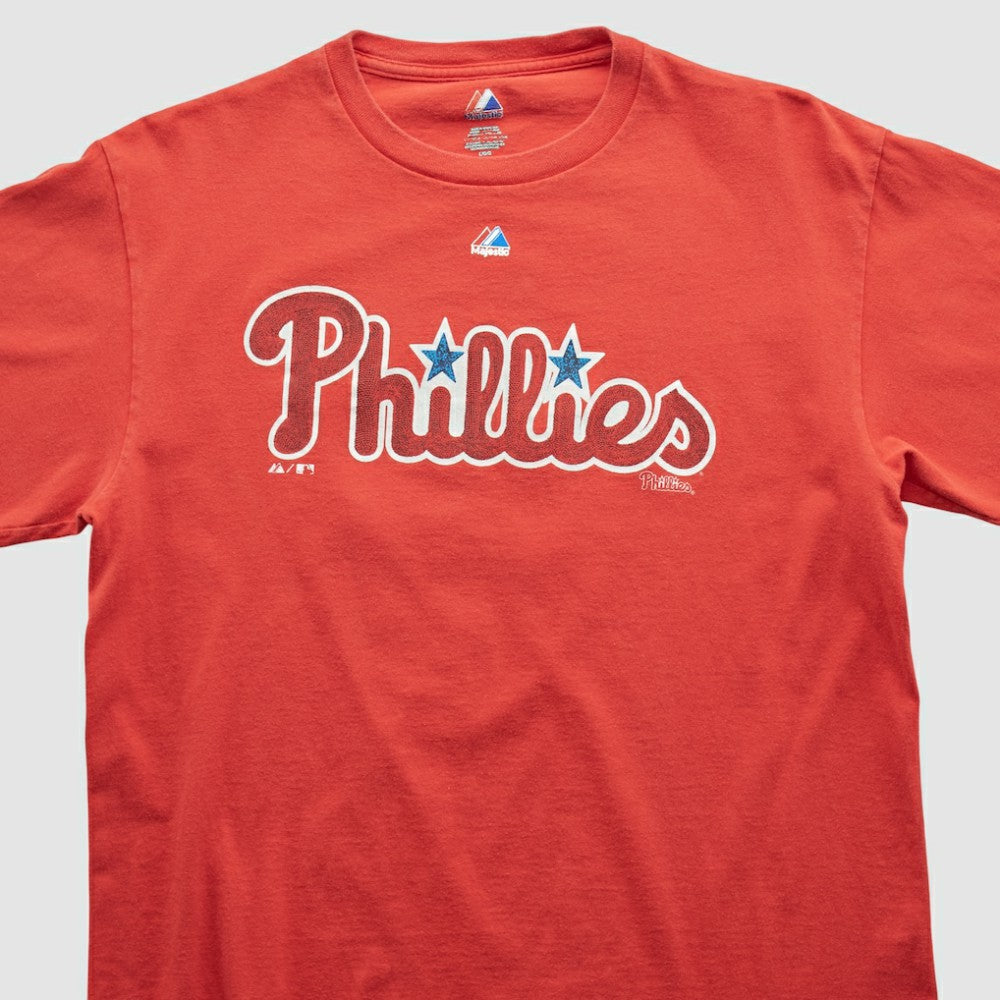 Philadelphia Phillies Majestic 2000s T-shirt - Red Vintage