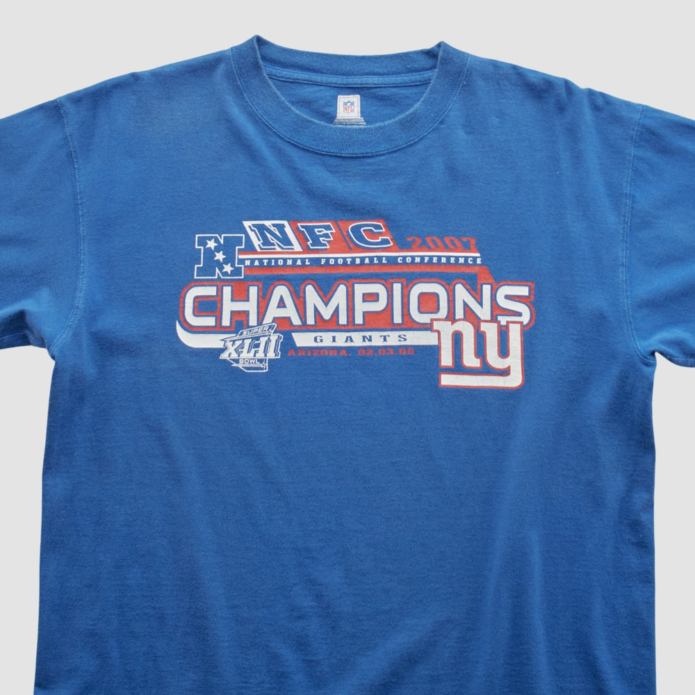 Super Bowl XLII NFL 2007 T-shirt - Blue Vintage for sale