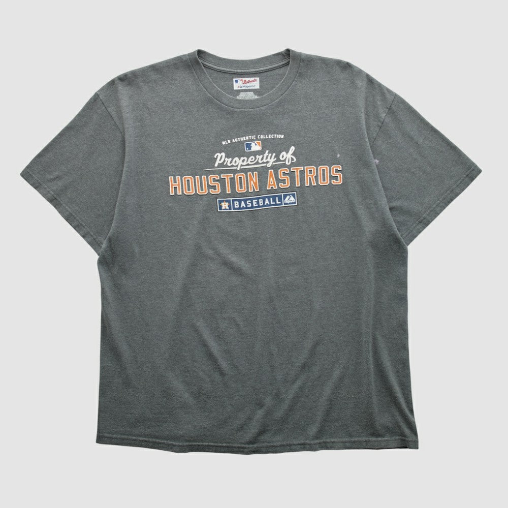 Houston Astros Majestic 2000s T-shirt - Dark Heather Gray Vintage