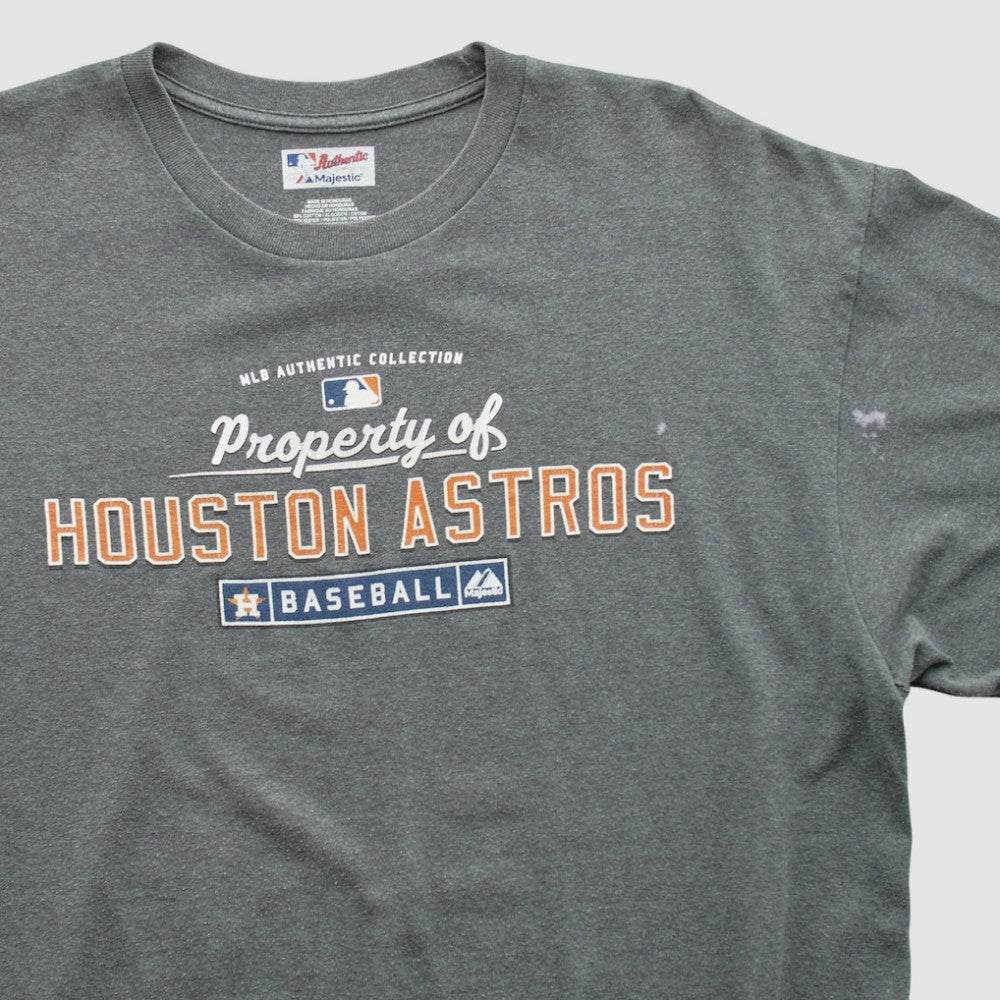 Houston Astros Majestic 2000s T-shirt - Dark Heather Gray Vintage