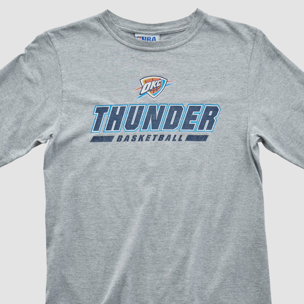 Oklahoma City Thunder NBA 2010s Long Sleeve T-shirt - Heather Gray Vintage | Vintage cheap