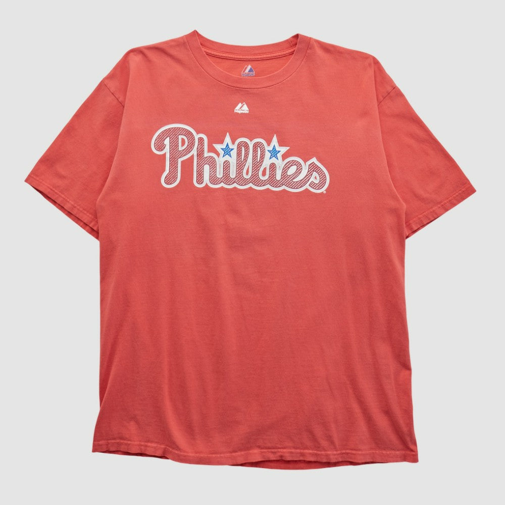 Philadelphia Phillies Majestic 2000s T-shirt - Red Vintage