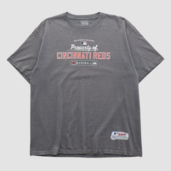 Cincinnati Reds Majestic 2000s T-shirt - Dark Heather Gray Vintage