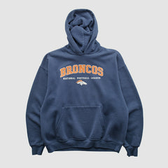 Denver Broncos 2000s Hooded Pullover Sweatshirt - Navy Vintage discount