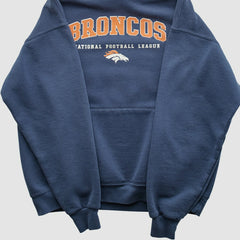 Denver Broncos 2000s Hooded Pullover Sweatshirt - Navy Vintage discount