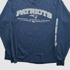 New England Patriots Gildan 2000s Long Sleeve T-shirt - Navy Vintage on sale