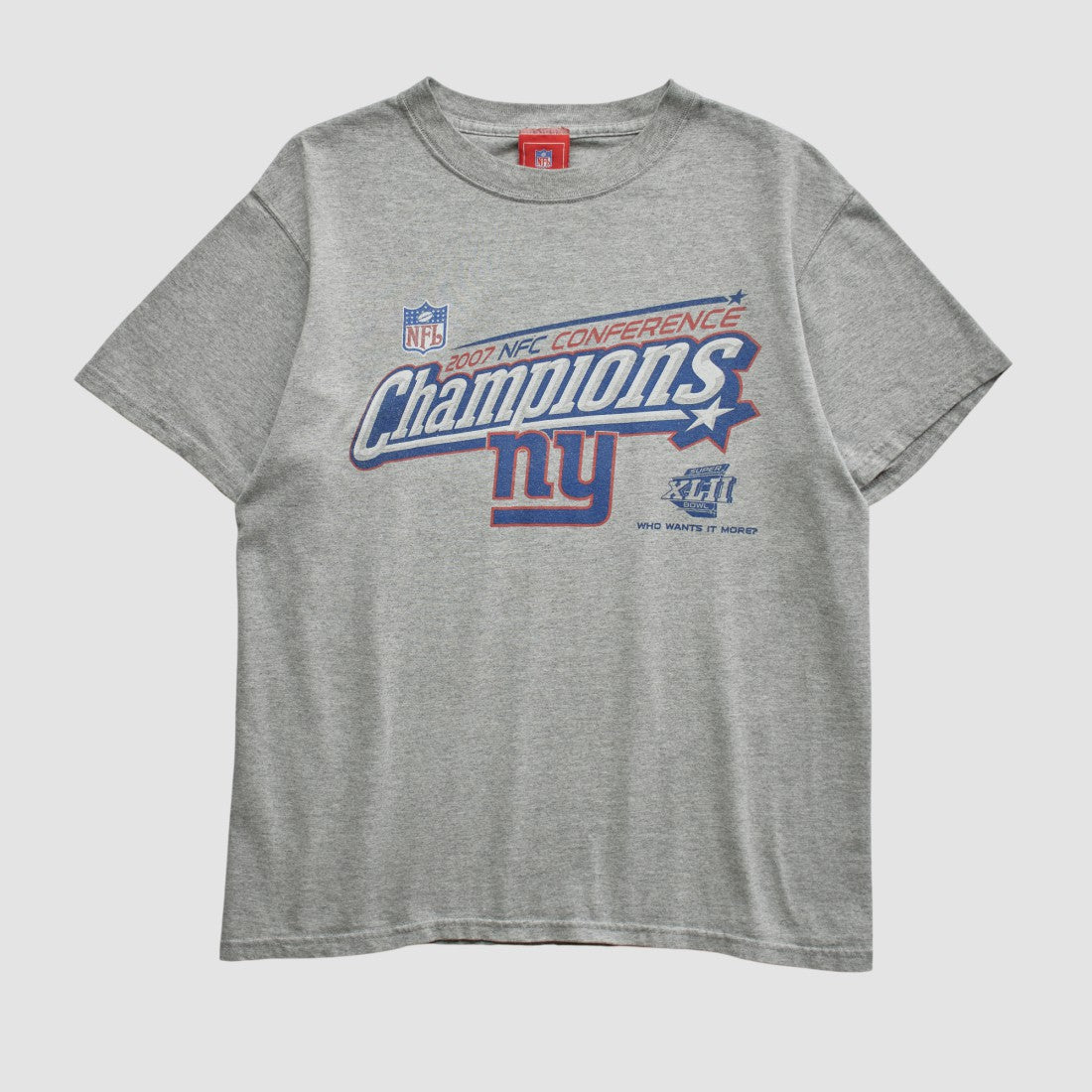 New York Giants NFL 2007 T-shirt - Heather Gray Vintage sale