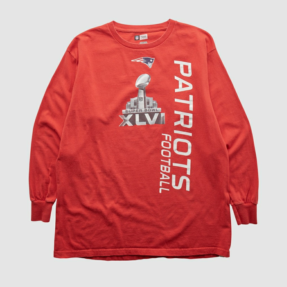 New England Patriots NFL 2012 Long Sleeve T-shirt - Red Vintage sale