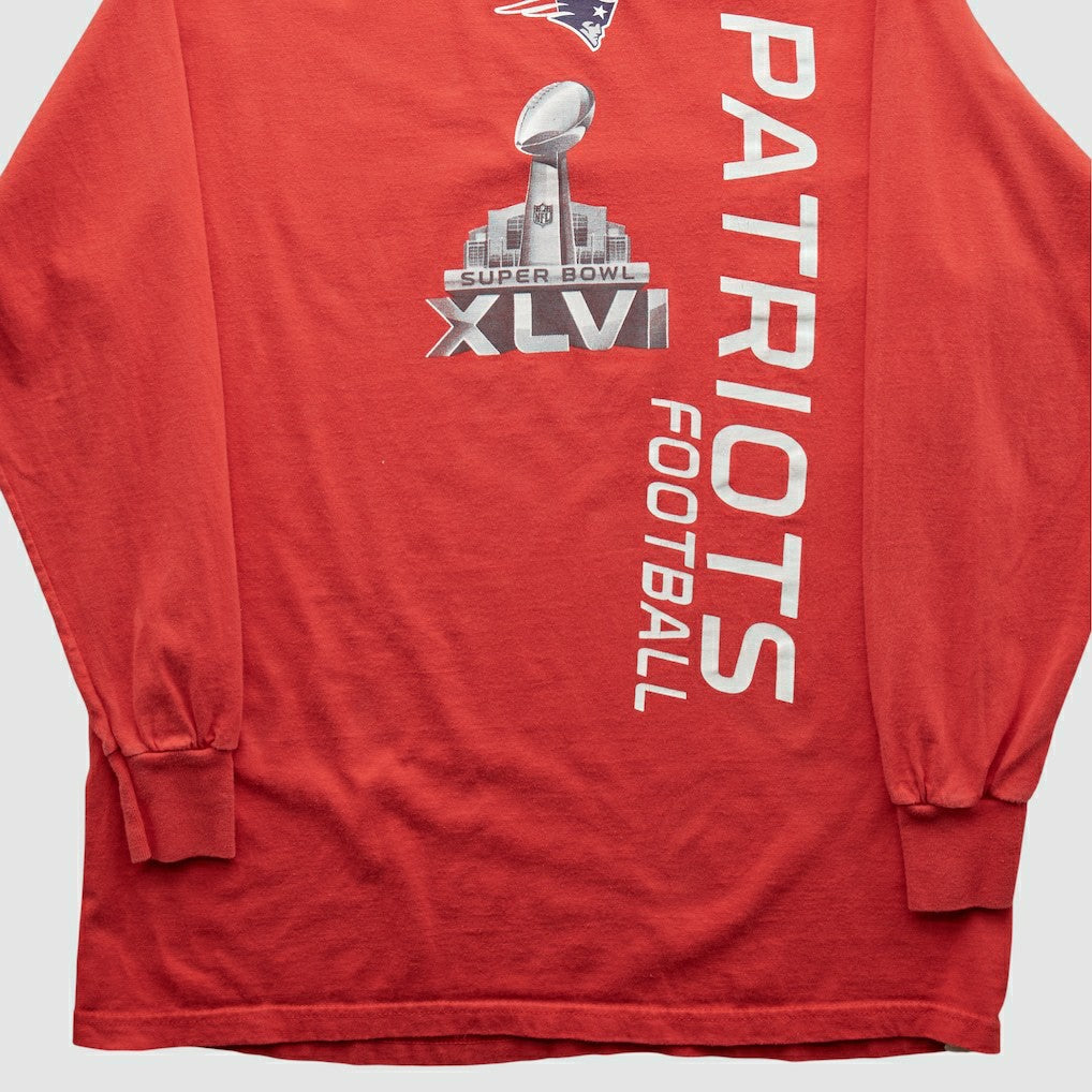 New England Patriots NFL 2012 Long Sleeve T-shirt - Red Vintage sale