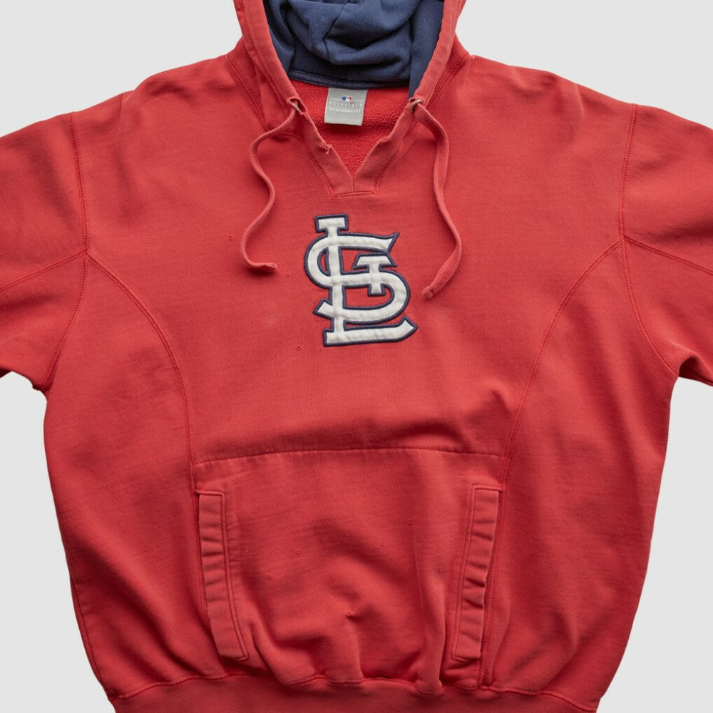 St. Louis Cardinals Genuine Merchandise 2000s Hooded Pullover Sweatshirt - Red Vintage