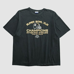 Super Bowl XLIII Reebok 2009 T-shirt - Black Vintage sale