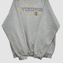 Minnesota Vikings 90s Pullover Sweatshirt - Heather Gray Vintage cheap