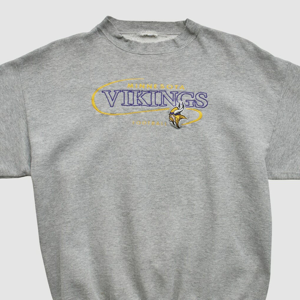 Minnesota Vikings 90s Pullover Sweatshirt - Heather Gray Vintage cheap