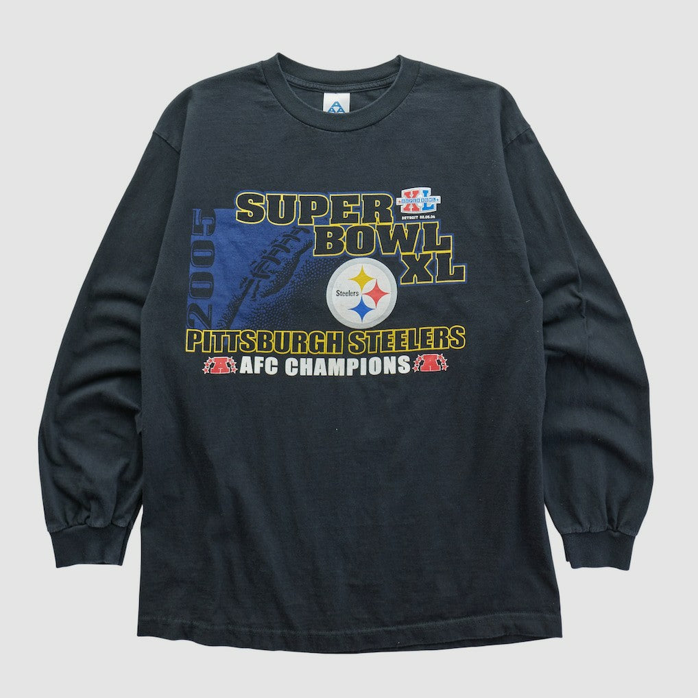 Super Bowl XL Alstyle 2006 Long Sleeve T-shirt - Black Vintage for sale