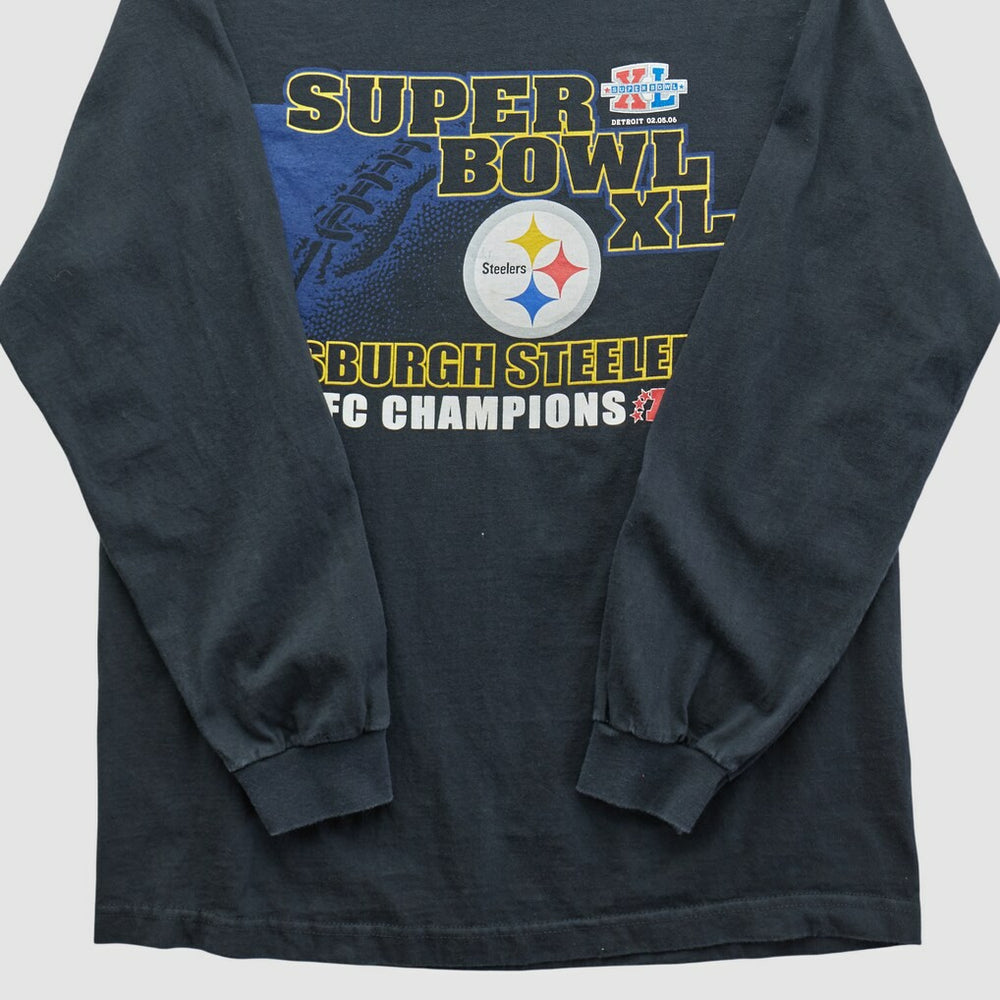Super Bowl XL Alstyle 2006 Long Sleeve T-shirt - Black Vintage for sale