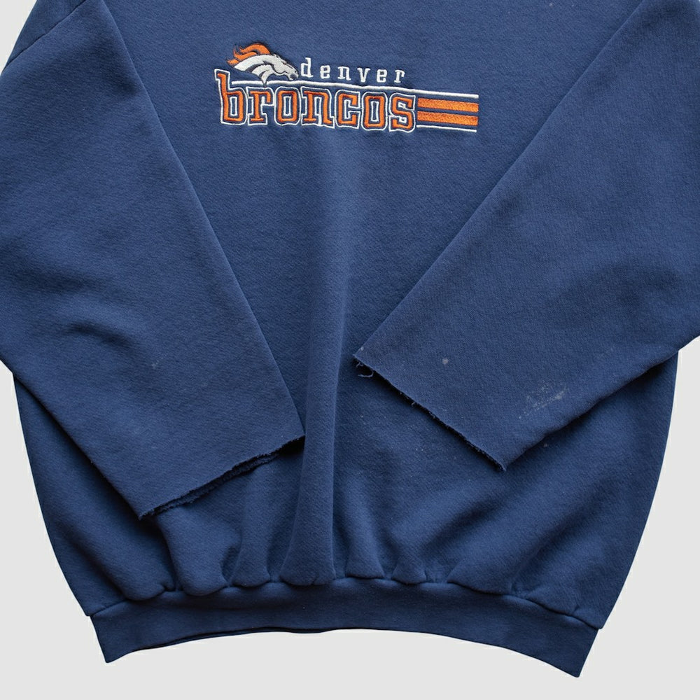 Denver Broncos Logo Athletic 90s Pullover Sweatshirt - Navy Vintage sale