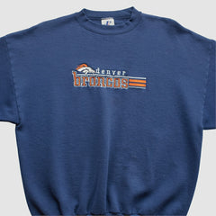 Denver Broncos Logo Athletic 90s Pullover Sweatshirt - Navy Vintage sale