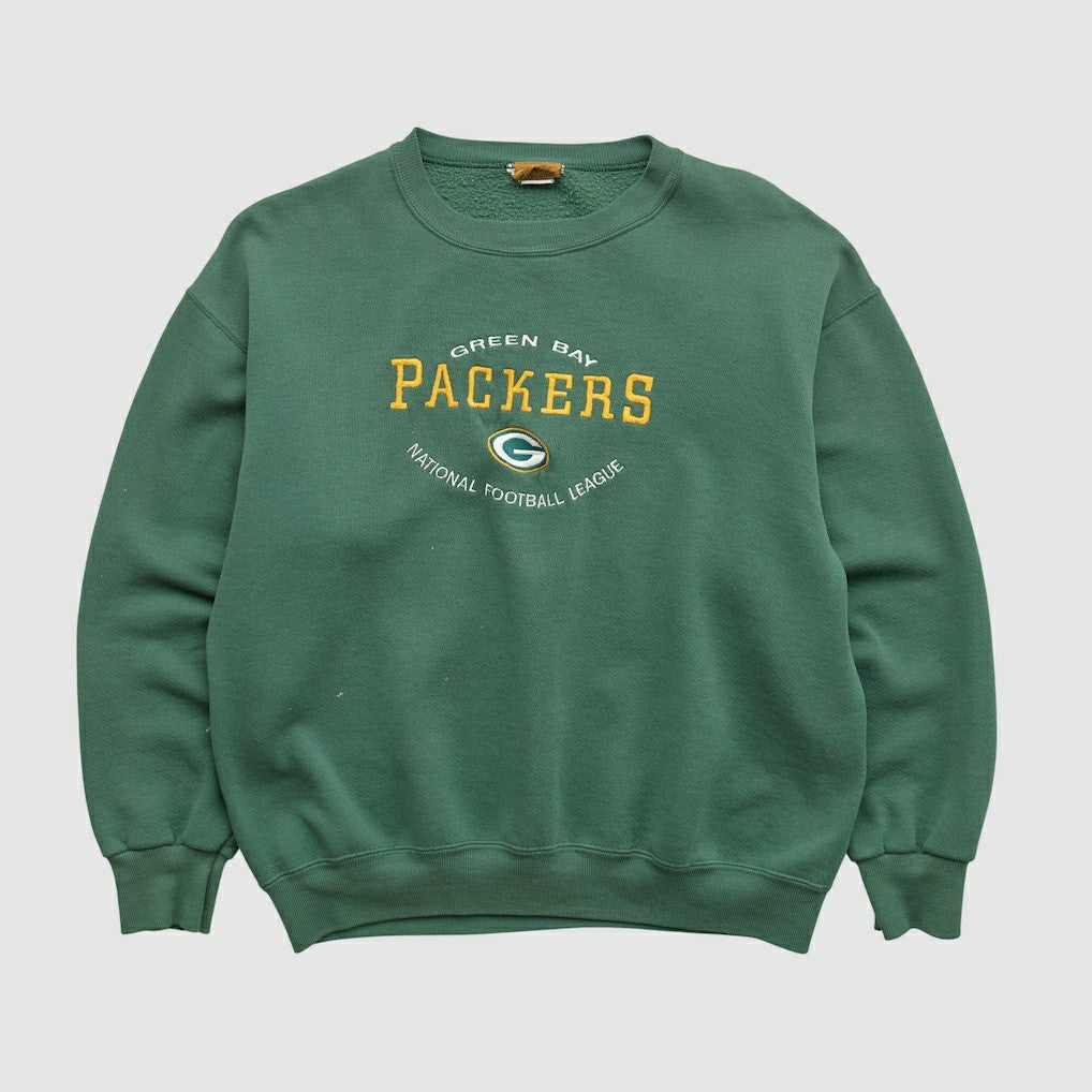 Green Bay Packers Nutmeg 90s Pullover Sweatshirt - Green Vintage discount