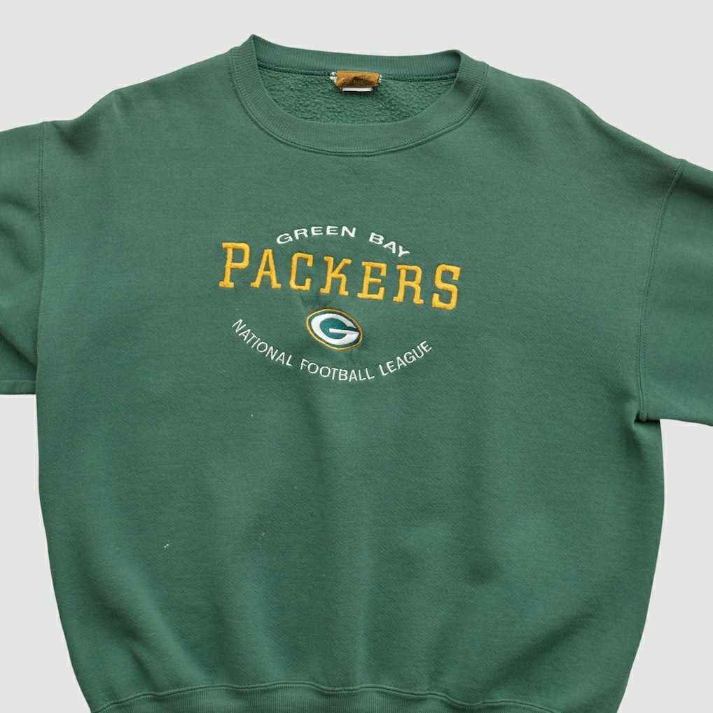 Green Bay Packers Nutmeg 90s Pullover Sweatshirt - Green Vintage discount