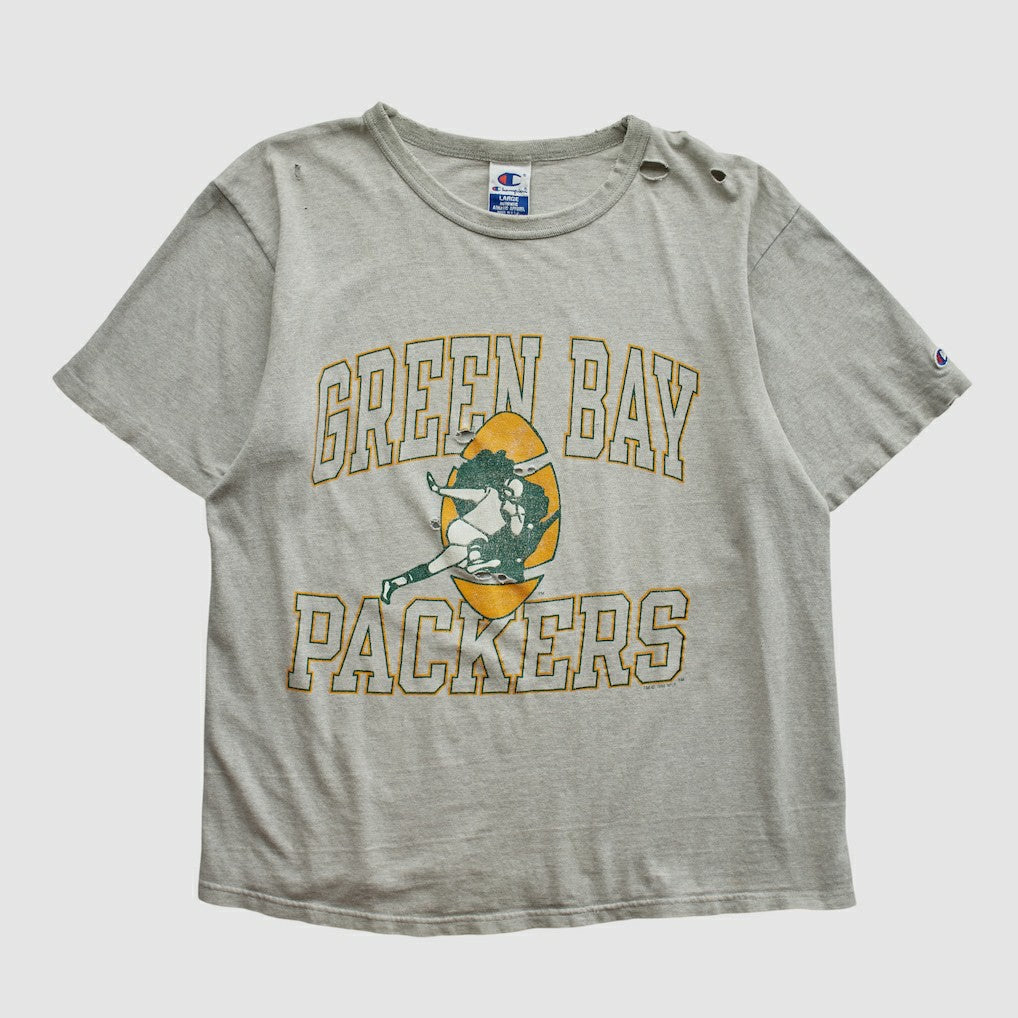 Green Bay Packers Champion 90s T-shirt - Heather Gray Vintage discount