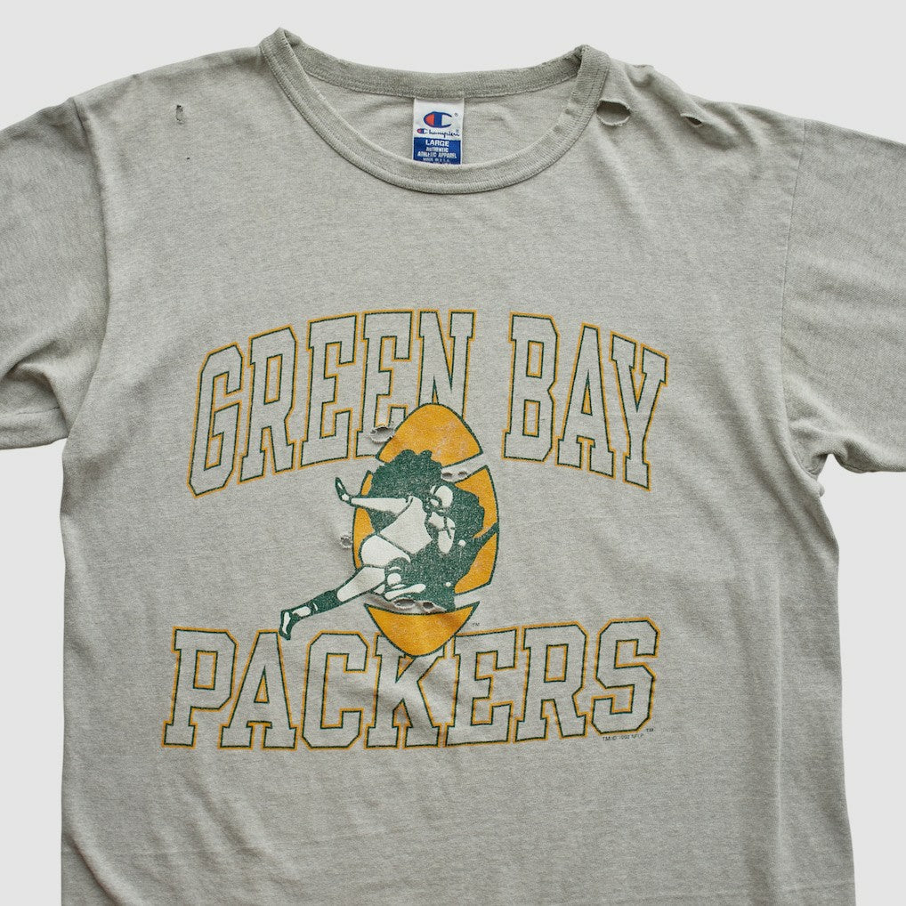 Green Bay Packers Champion 90s T-shirt - Heather Gray Vintage discount